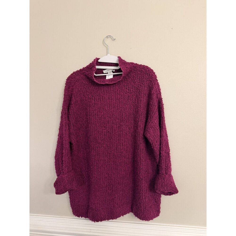 Coldwater Creek Vintage-inspired magenta textured knit sweater (M/L)